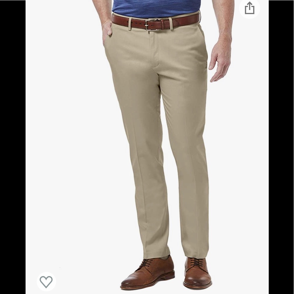 Haggar Men's Slim Fit Flat Front Casual Pant